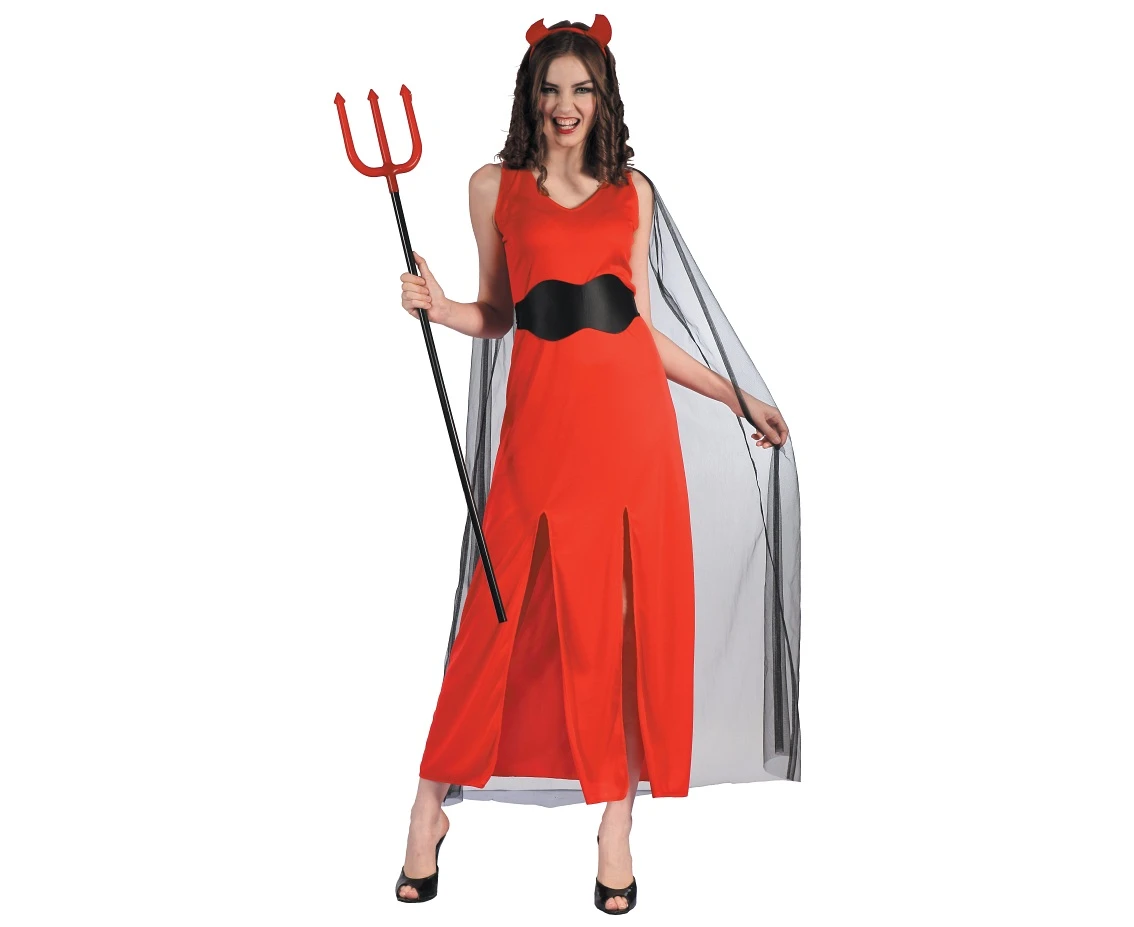 Role play-set for adult Elegant Evil (dress with cape, hairband, belt), size S